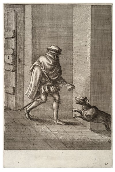 The Dog and the Thief by Wenceslaus Hollar